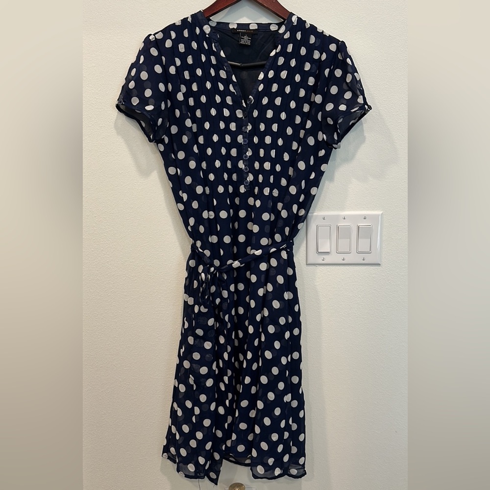 Flattering Polka Dot Dress with belt